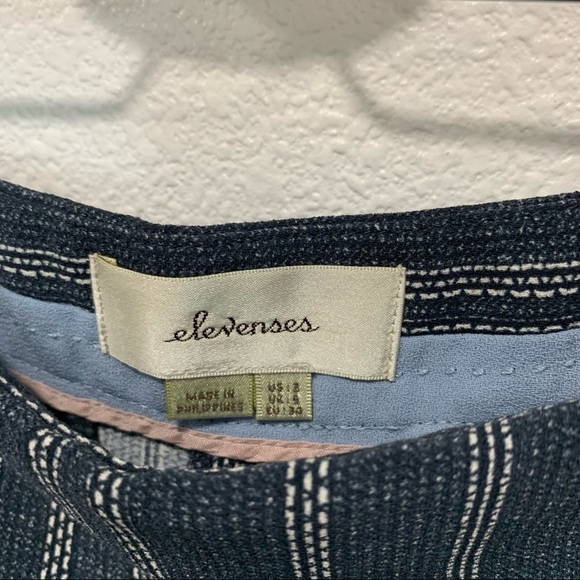 Anthropologie Elevenses Peoria Blue Stripe Skirt Skort Sz 2 - Picture 4 of 6